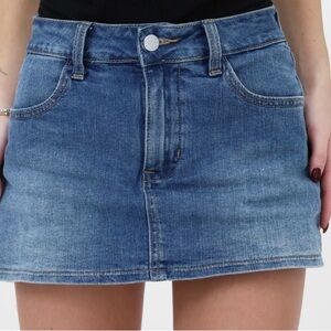 Trendy Blue Denim Mini Skirt